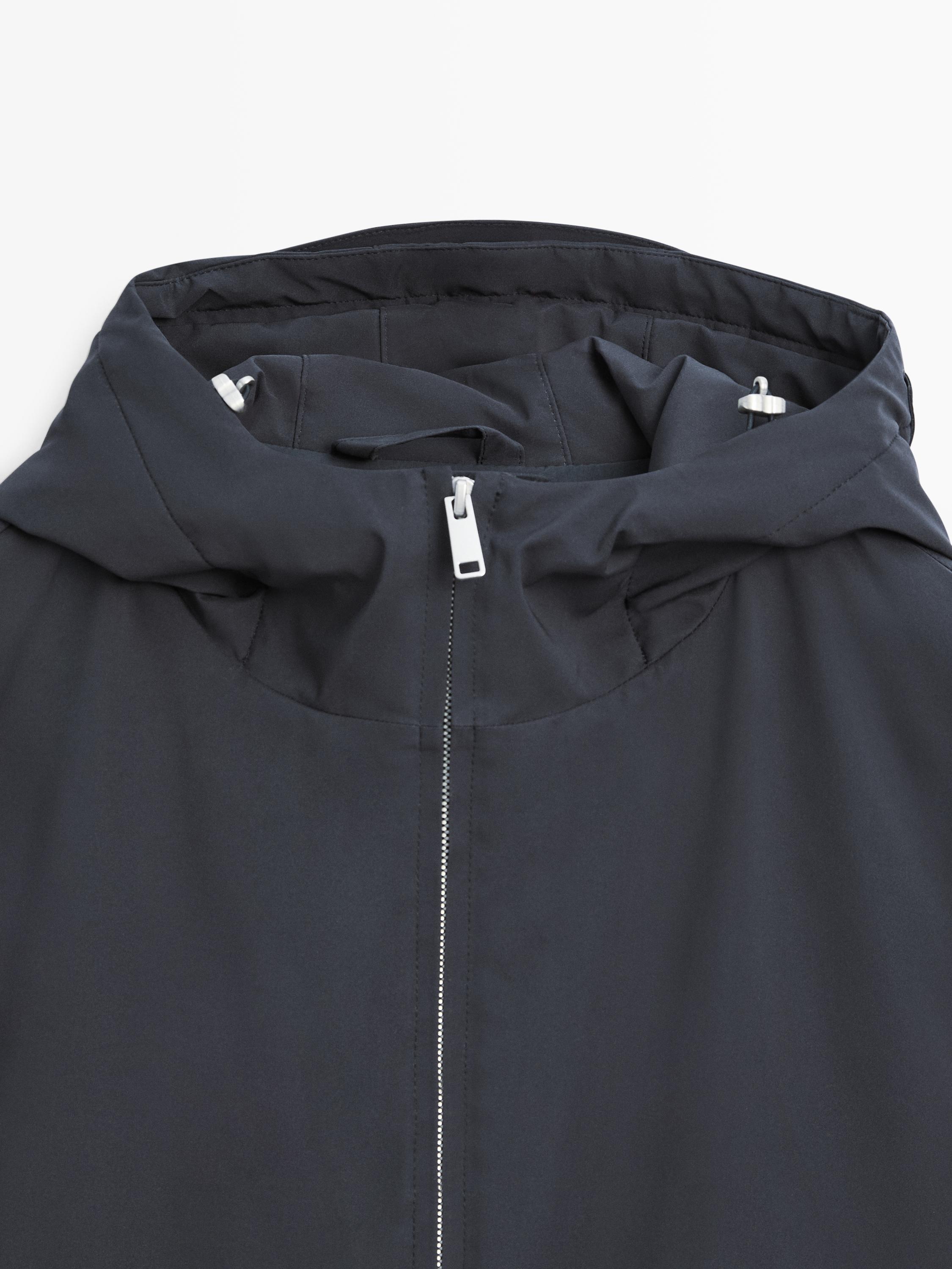Water-repellent down blend hooded parka